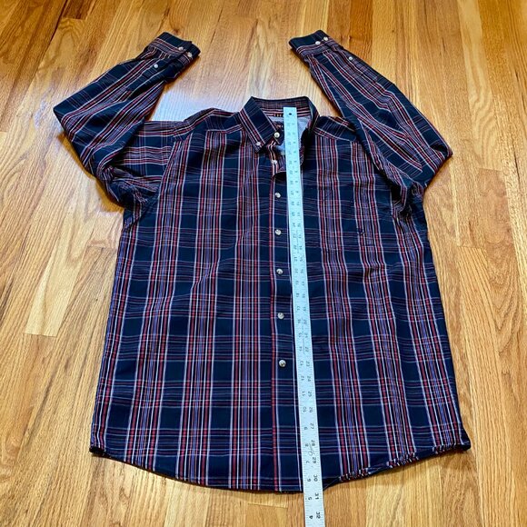 Ariat Pro Series Men's Med Plaid Long Sleeve Button Down Dress Shirt Cotton/Poly - Picture 8 of 8